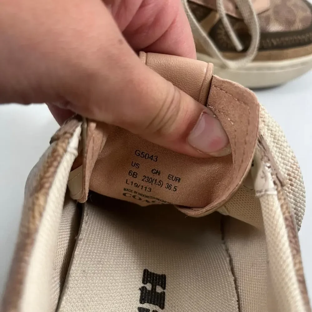 Coach Citysole Court Sneakers 6 Womens Preppy Monogram Classic Casual G5043